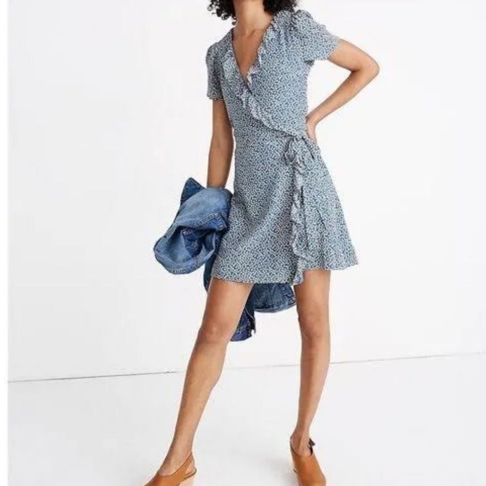 Madewell Blue Floral Mini Dress